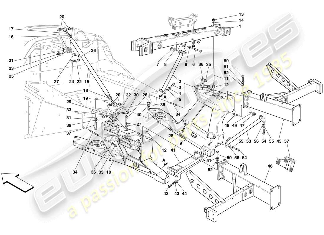 un diagramma delle parti dal catalogo delle parti maserati mc12