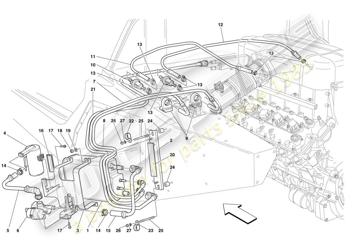 un diagramma delle parti dal catalogo delle parti maserati mc12