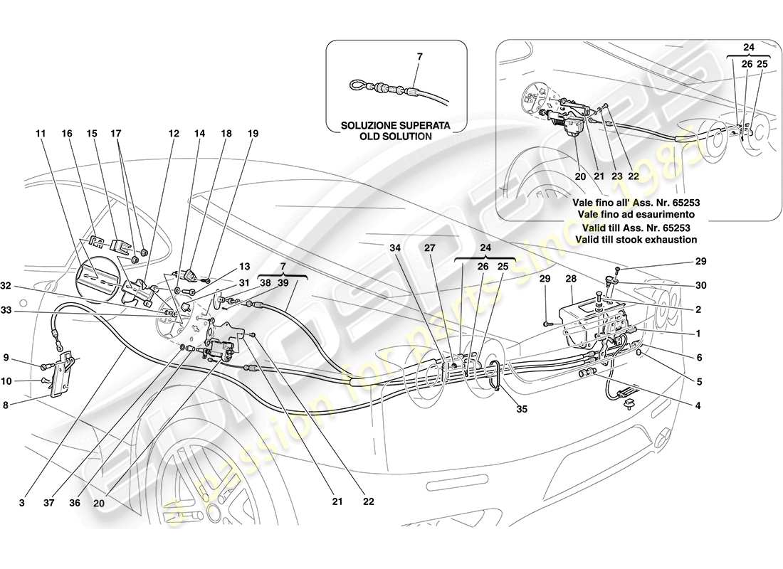 un diagramma delle parti dal catalogo delle parti ferrari f430 coupe (europe)