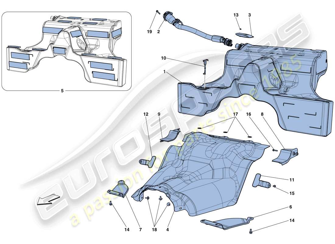 ferrari california t (europe) serbatoio di carburante diagramma delle parti