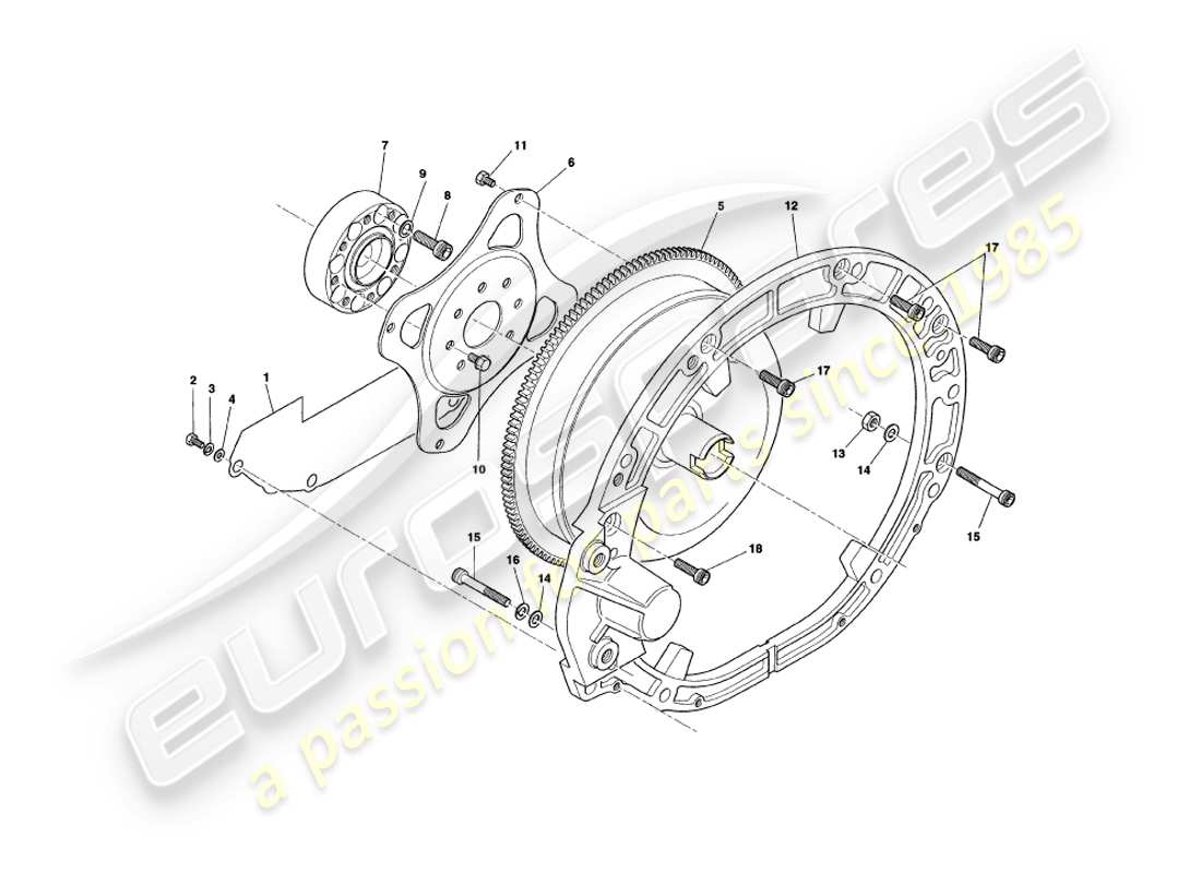 aston martin v8 coupe (1999) convertitore di coppia diagramma delle parti