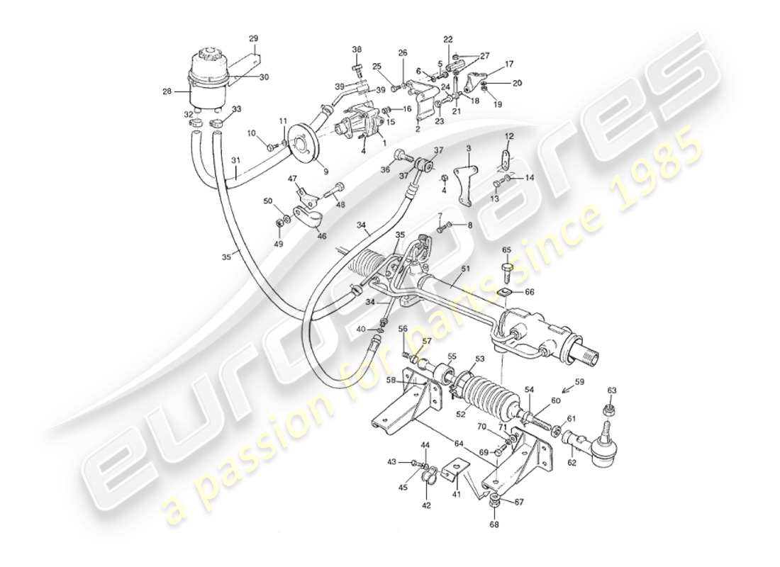 aston martin v8 virage (1999) schema delle parti servosterzo