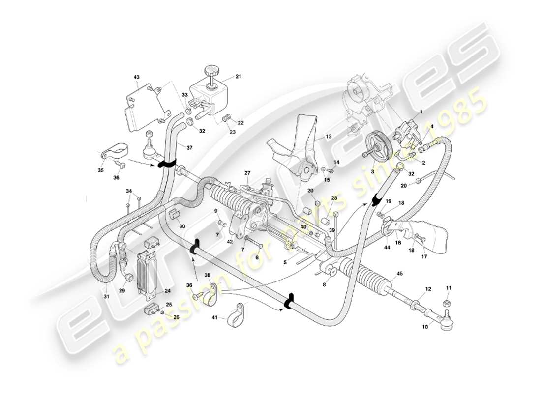 aston martin db7 vantage (2000) schema delle parti servosterzo