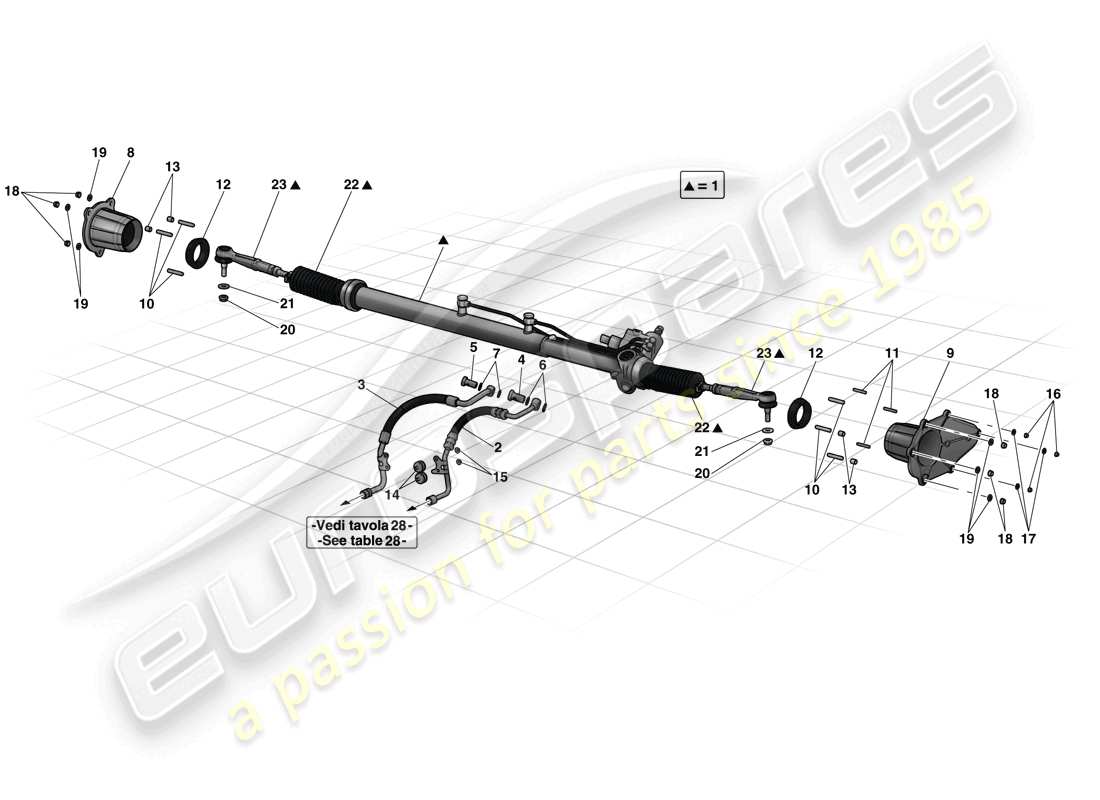 ferrari laferrari (usa) scatola sterzo idraulico diagramma delle parti
