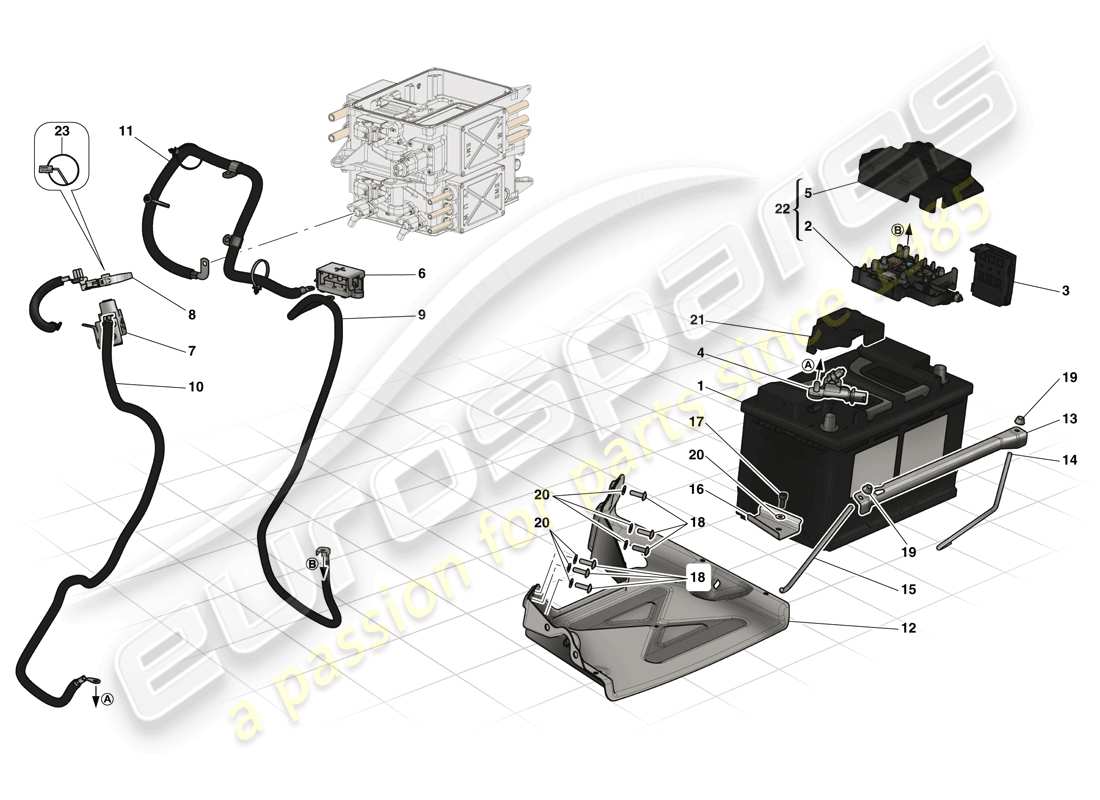 ferrari laferrari (usa) schema particolare batteria avviamento