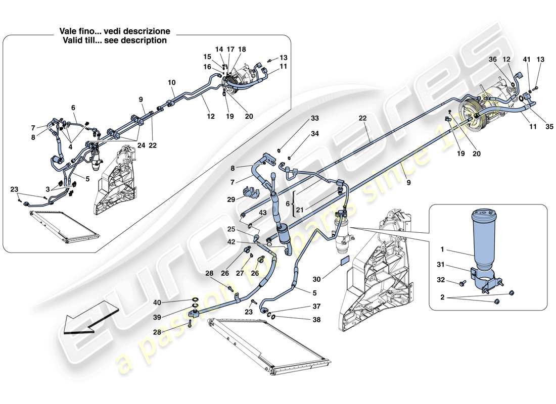 ferrari 458 italia (europe) sistema ac - freon diagramma delle parti