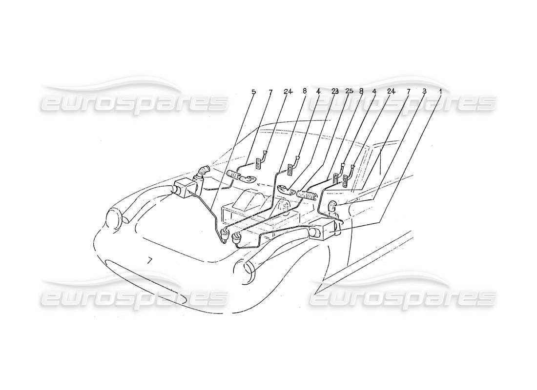 ferrari 330 gtc / 365 gtc (coachwork) schema delle parti delle scatole riscaldanti (246+).