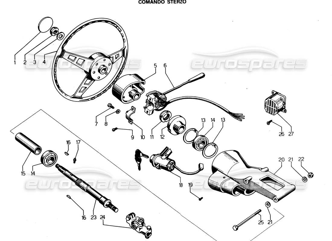 lamborghini espada piantone dello sterzo (gran bret, irlanda, australia) diagramma delle parti