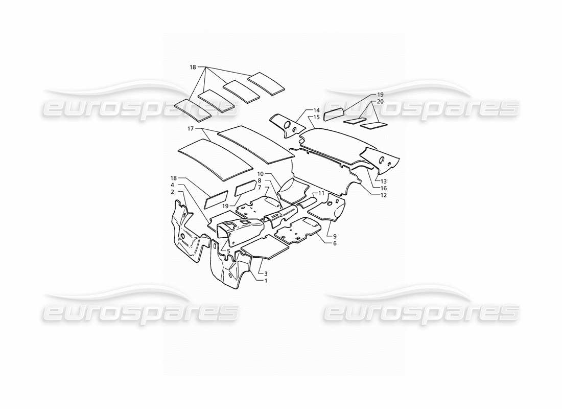 maserati qtp. 3.2 v8 (1999) isolamento diagramma delle parti