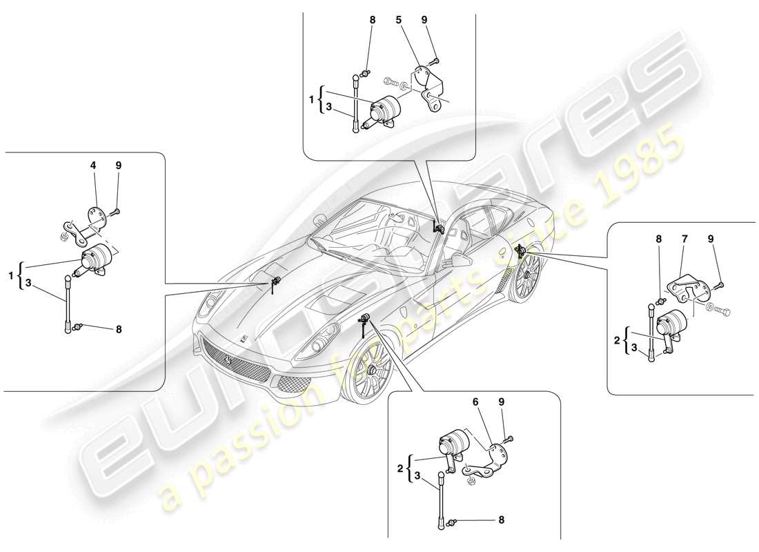 ferrari 599 gto (europe) sensore di movimento schema delle parti