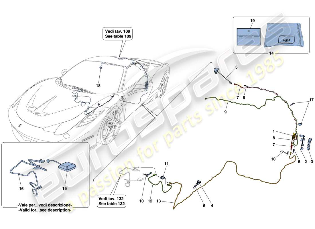 ferrari 458 speciale (europe) diagramma delle parti di telemetria