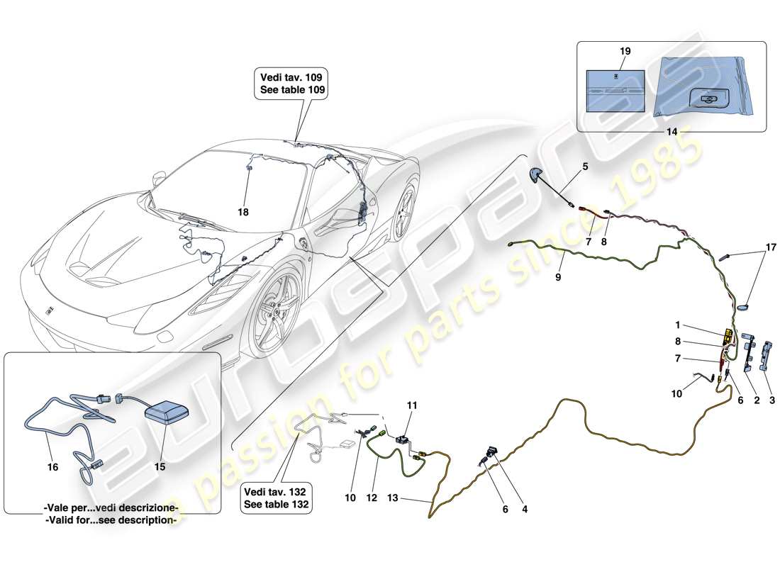 ferrari 458 speciale (rhd) telemetria diagramma delle parti