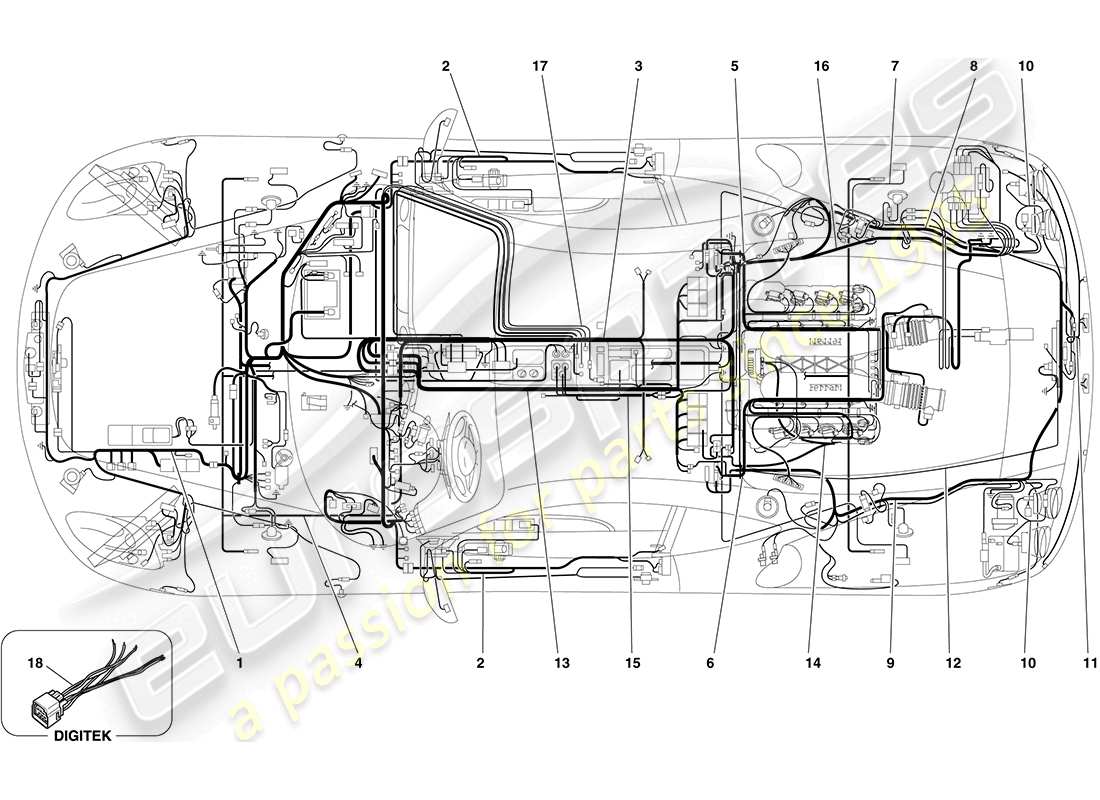 ferrari f430 coupe (usa) schema delle parti dell'impianto elettrico