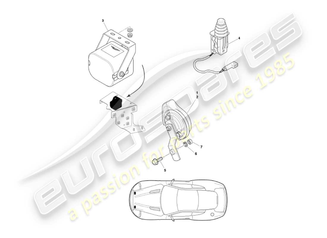 aston martin vanquish (2004) diagramma delle parti dei componenti del sottocofano
