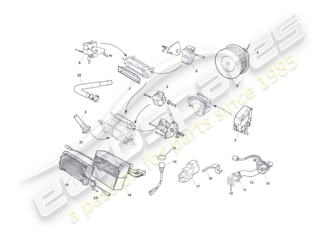 aston martin vanquish (2003) diagramma delle parti dei moduli di controllo