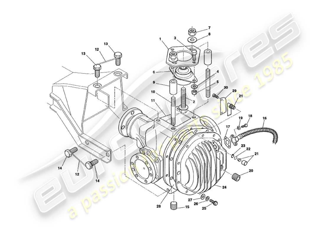 aston martin v8 volante (1998) unità ipoide diagramma delle parti
