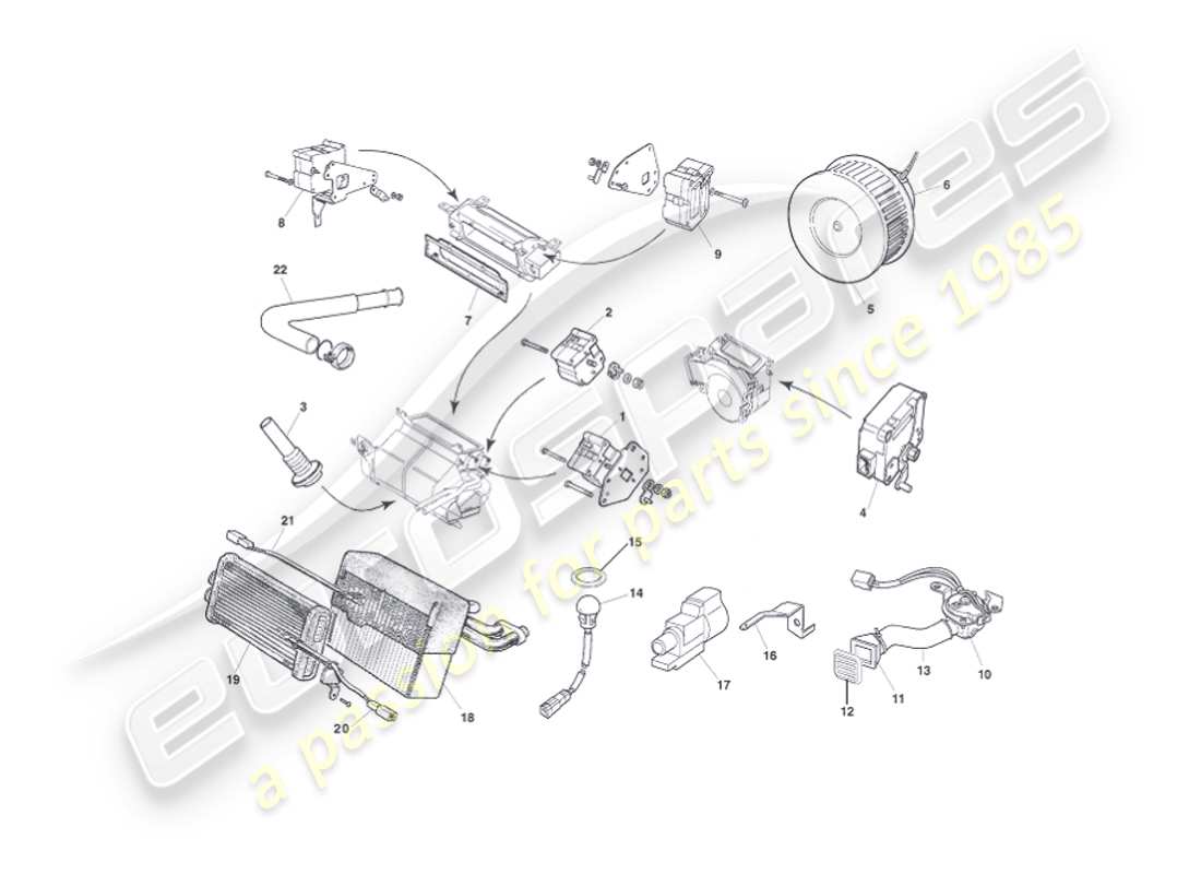 aston martin vanquish (2002) diagramma delle parti dei moduli di controllo