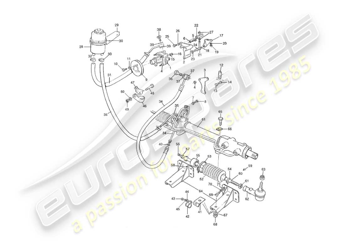 aston martin v8 virage (2000) schema delle parti servosterzo