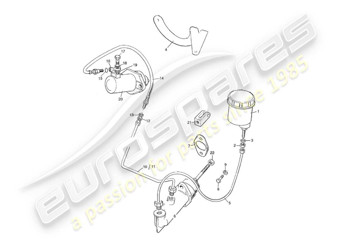 aston martin v8 virage (2000) idraulica della frizione diagramma delle parti