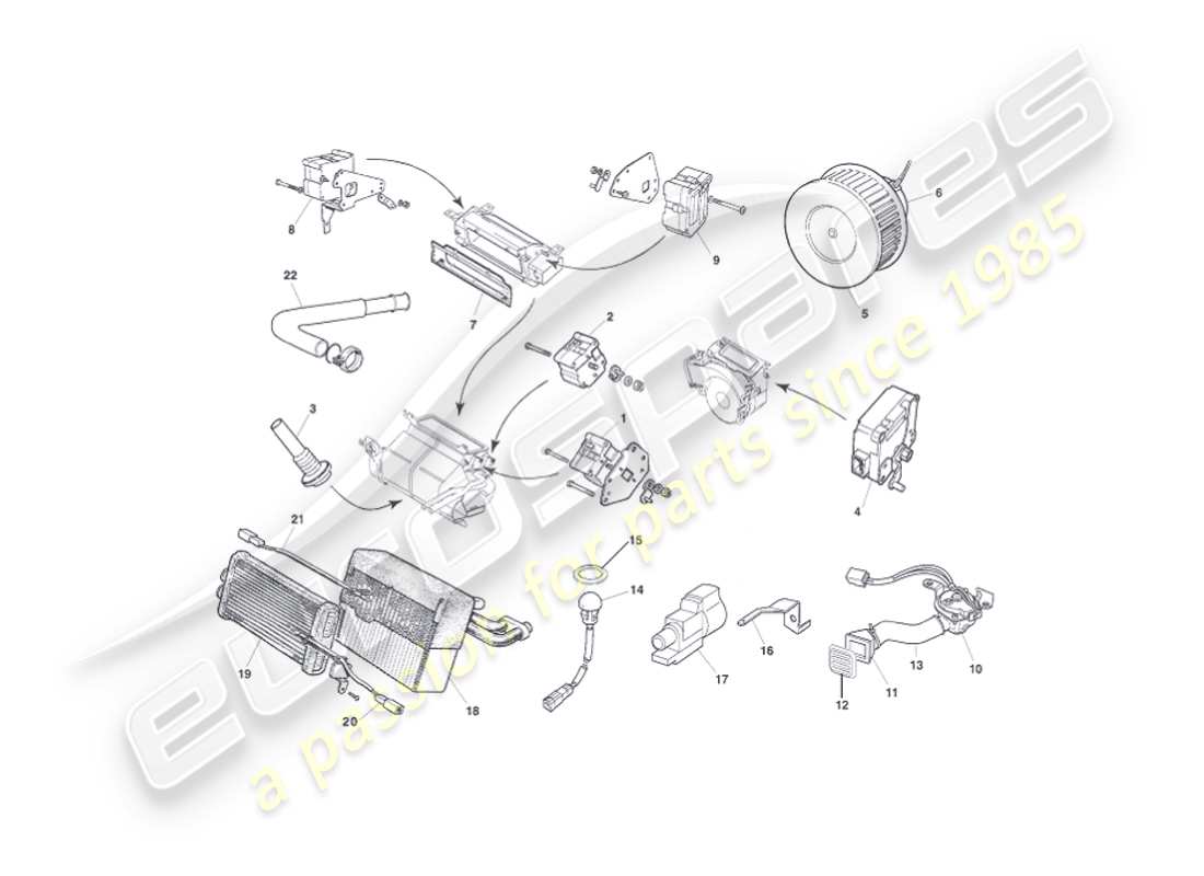 aston martin vanquish (2006) diagramma delle parti dei moduli di controllo