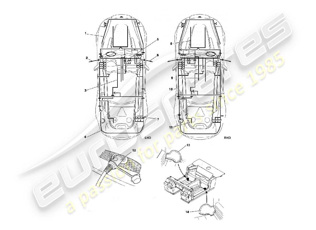 aston martin vanquish (2002) diagramma delle parti dei cablaggi