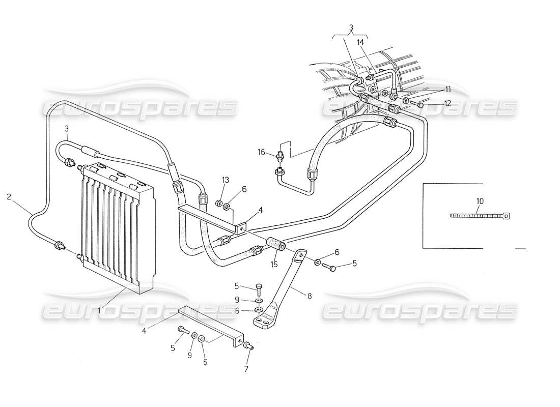 maserati biturbo spider diagramma delle parti del radiatore dell'olio per trasmissione automatica (4 hp).