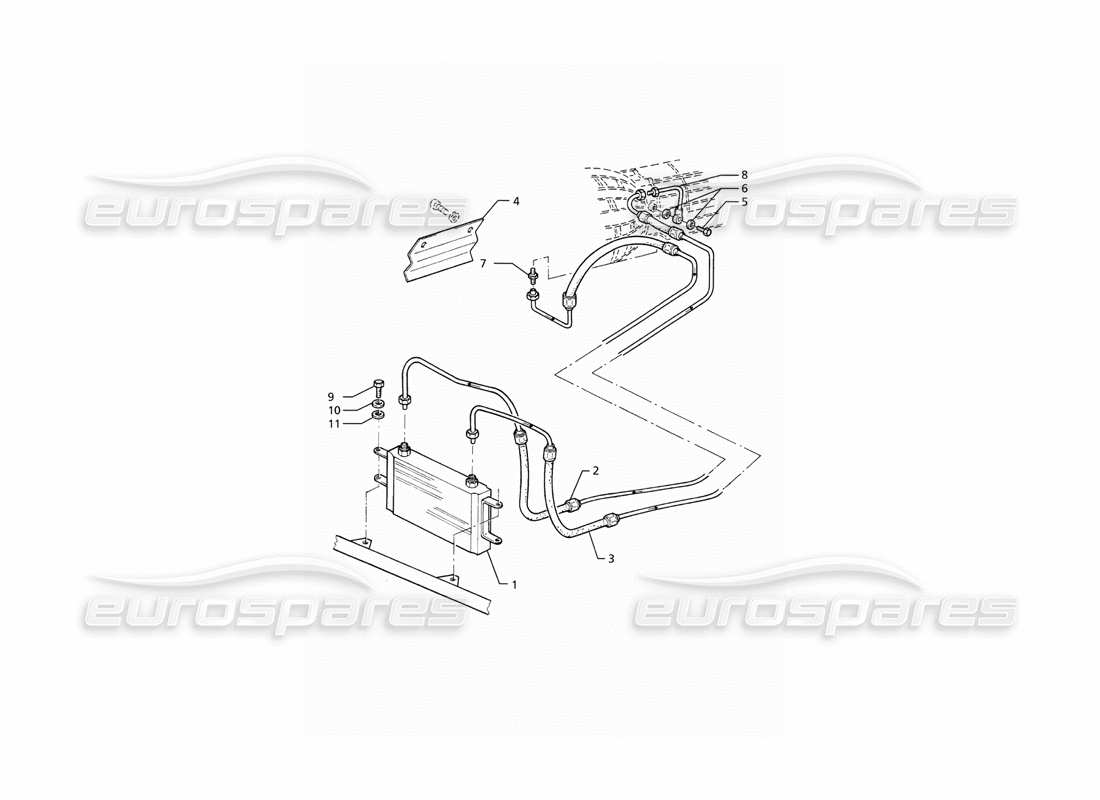 maserati ghibli 2.8 (abs) diagramma delle parti del radiatore dell'olio della trasmissione automatica (4hp).