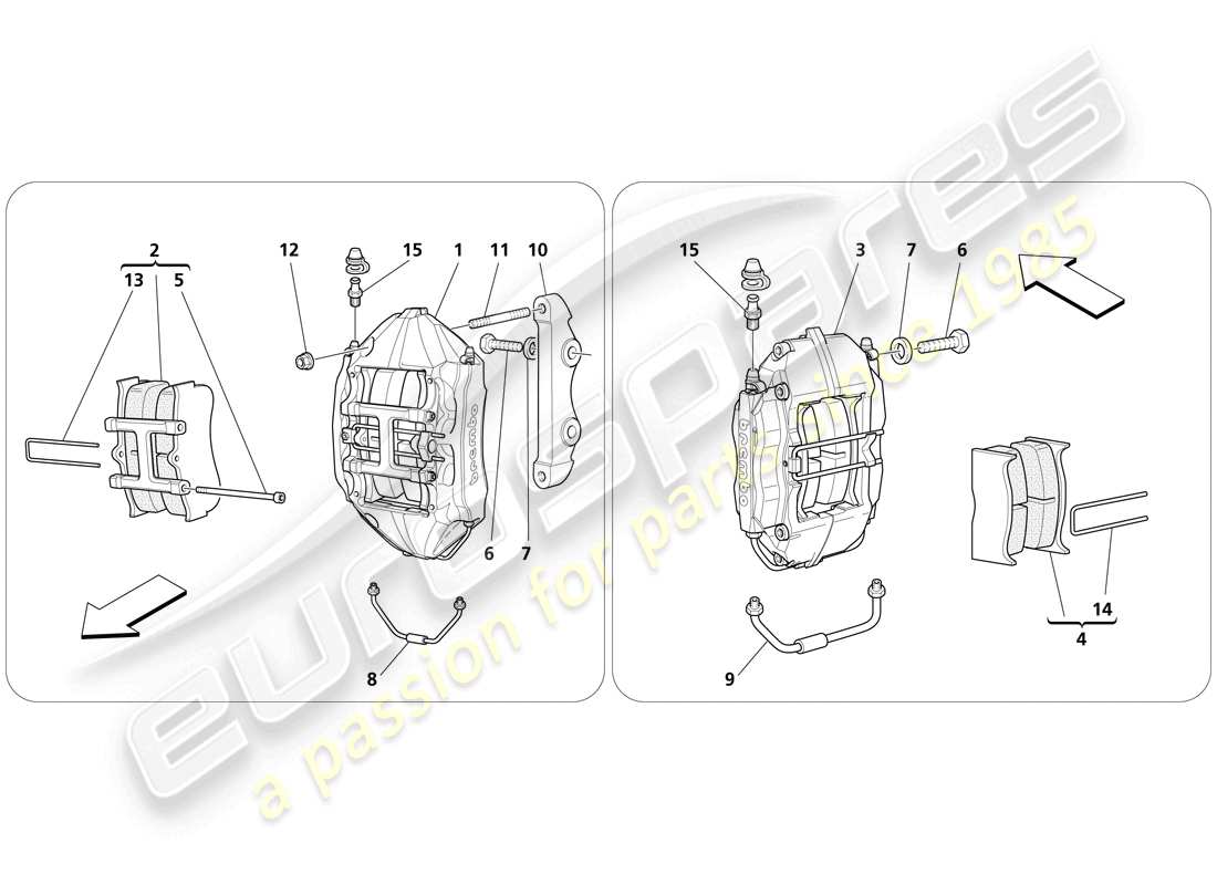 maserati trofeo pinze dei freni diagramma delle parti