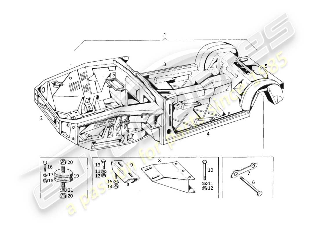 maserati kyalami telaio diagramma delle parti