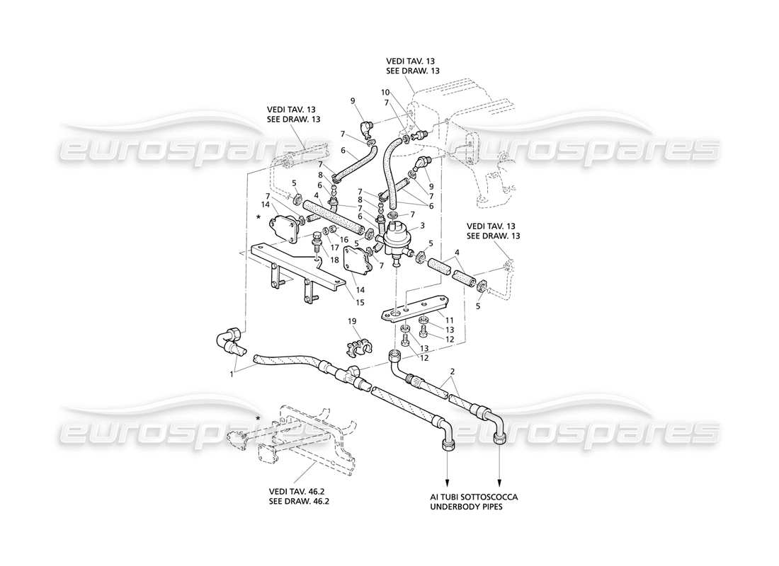 maserati qtp v8 evoluzione schema delle parti del collettore di aspirazione e del sistema di iniezione