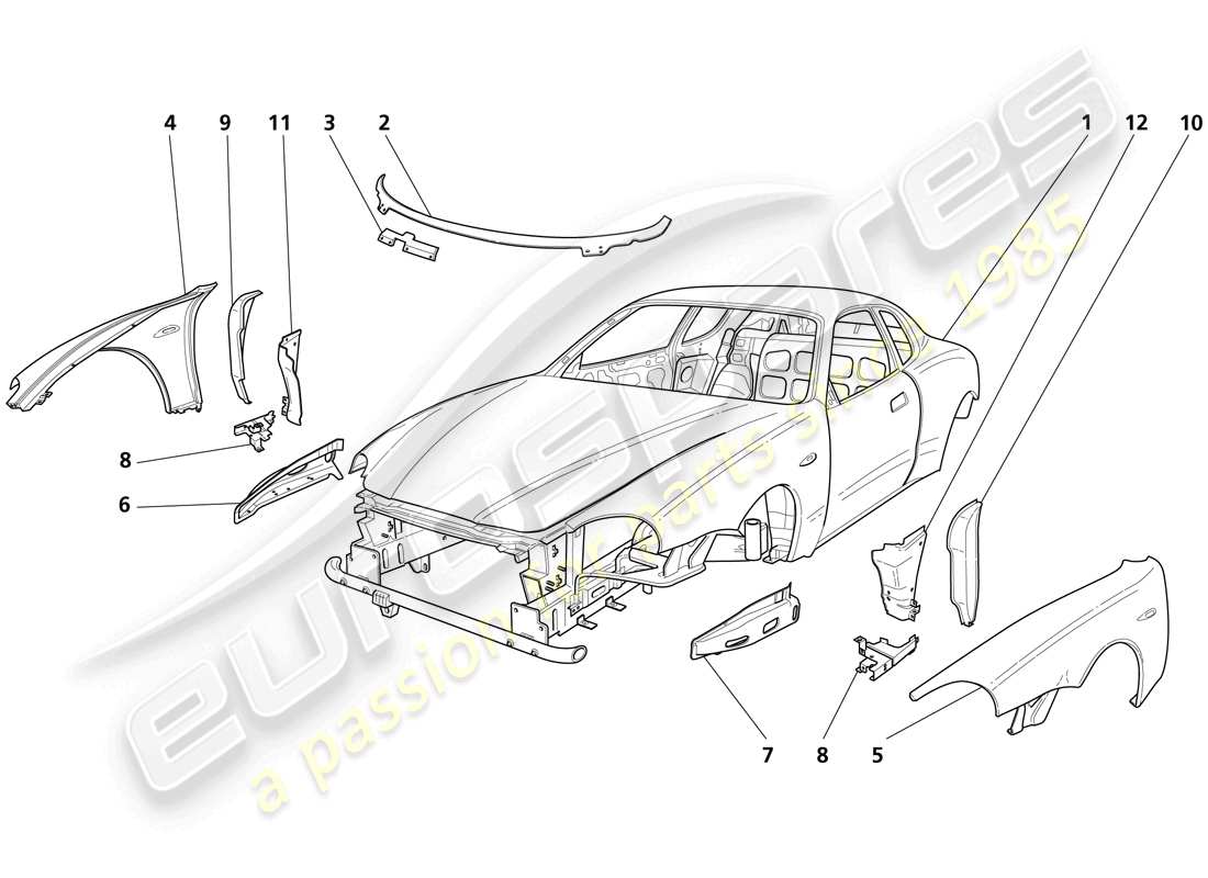 maserati trofeo sistema di sollevamento diagramma delle parti