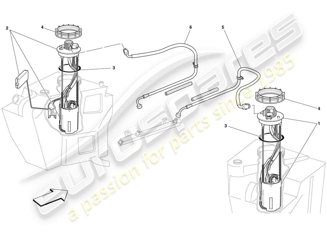 ferrari f430 scuderia spider 16m (europe) pompe e linee del carburante diagramma delle parti