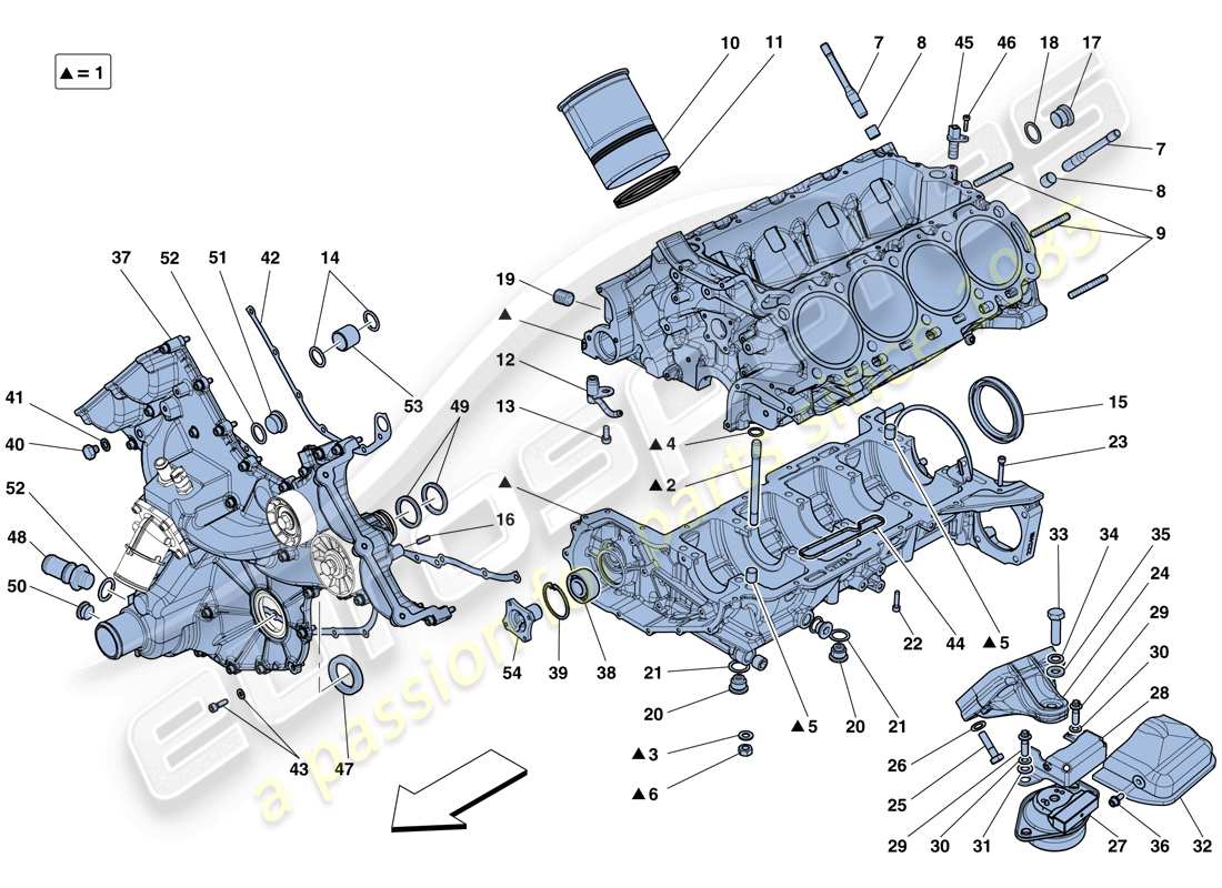 ferrari 458 spider (usa) basamento diagramma delle parti