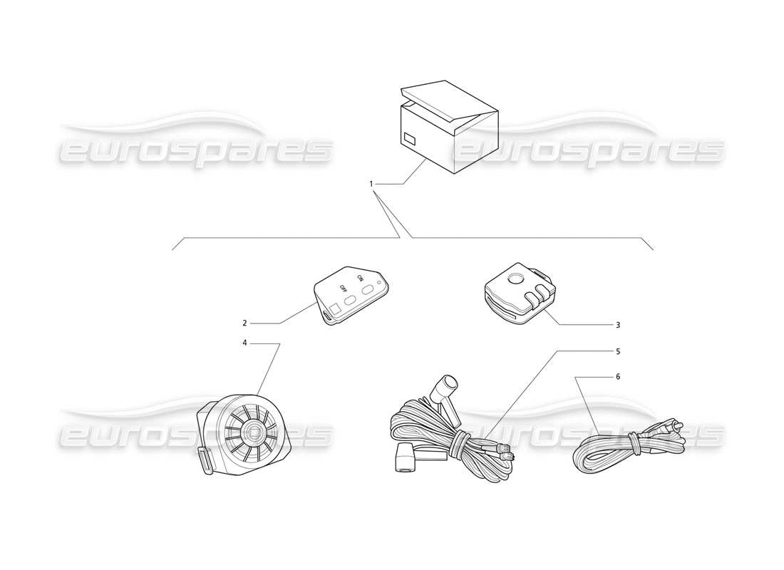 maserati qtp. 3.2 v8 (1999) diagramma delle parti del sistema antifurto