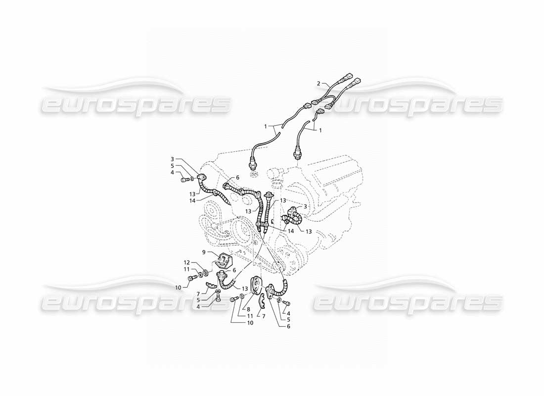 maserati qtp v8 (1998) sistema di accensione: diagramma delle parti dei sensori