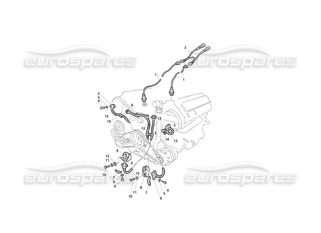 maserati qtp v8 evoluzione sistema di accensione: diagramma delle parti dei sensori