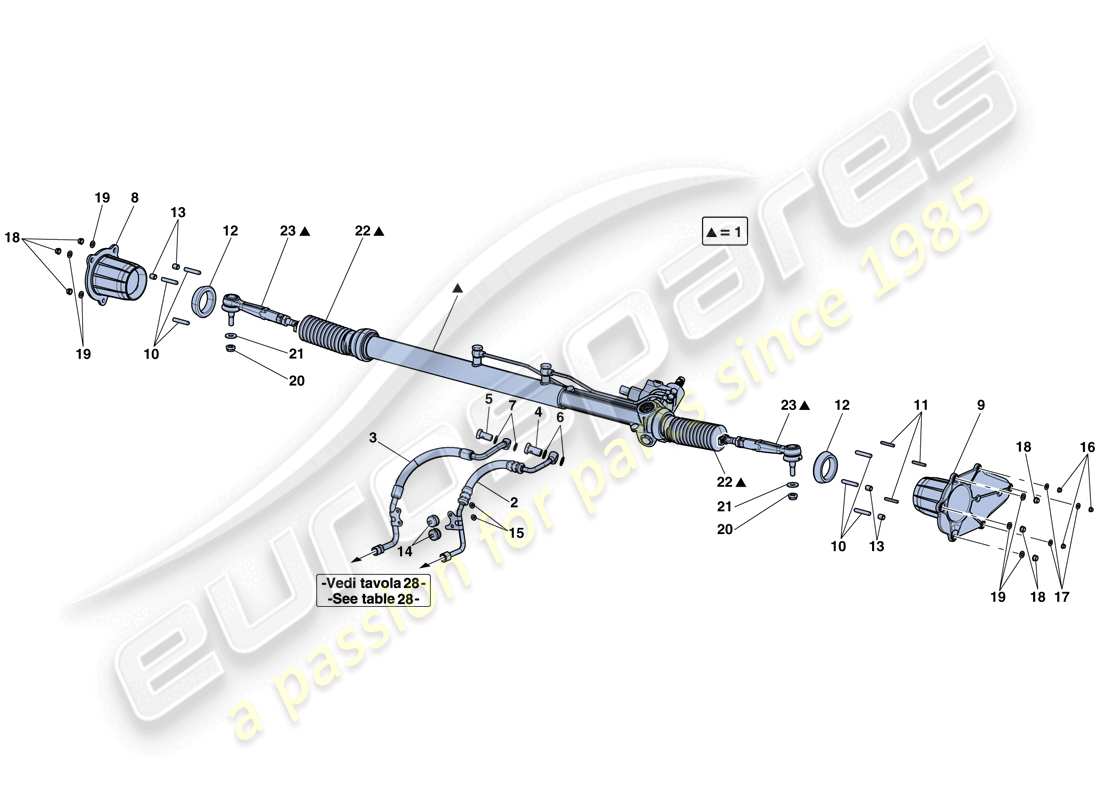 ferrari laferrari aperta (usa) scatola sterzo idraulico diagramma delle parti