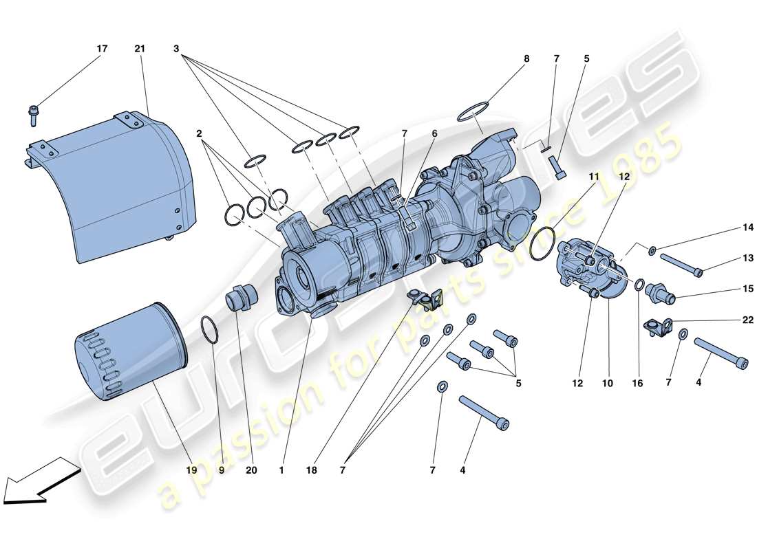 ferrari gtc4 lusso (europe) raffreddamento - pompa acqua/olio schema delle parti