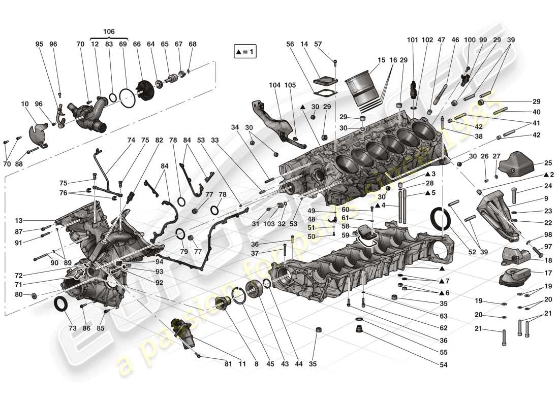 ferrari laferrari (usa) basamento diagramma delle parti