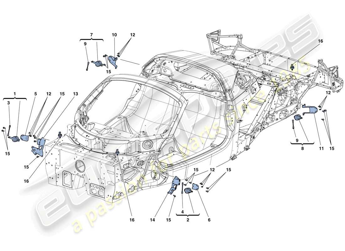 ferrari laferrari aperta (europe) gestione elettronica (sospensione) schema parte