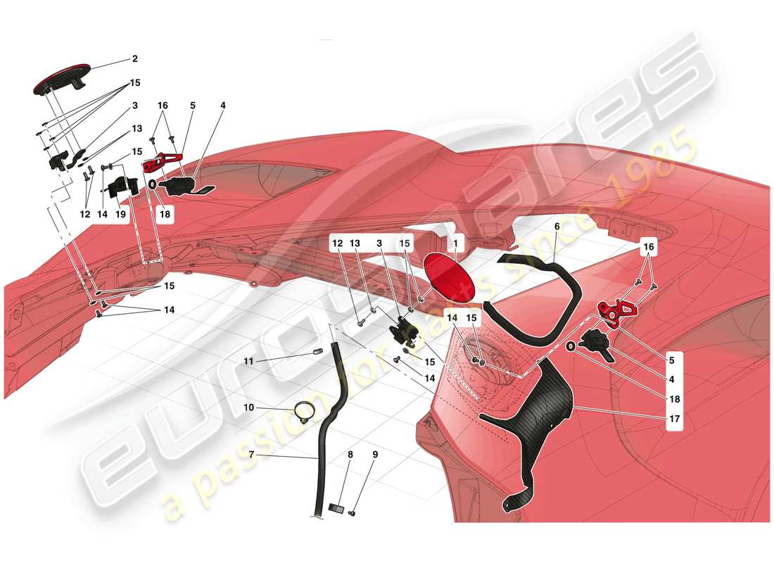 ferrari laferrari (usa) rifornimento e ricarica schema delle parti