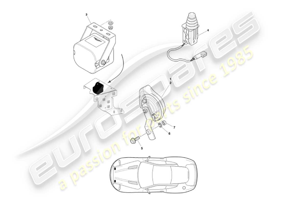 aston martin vanquish (2003) componenti del sottocofano diagramma delle parti
