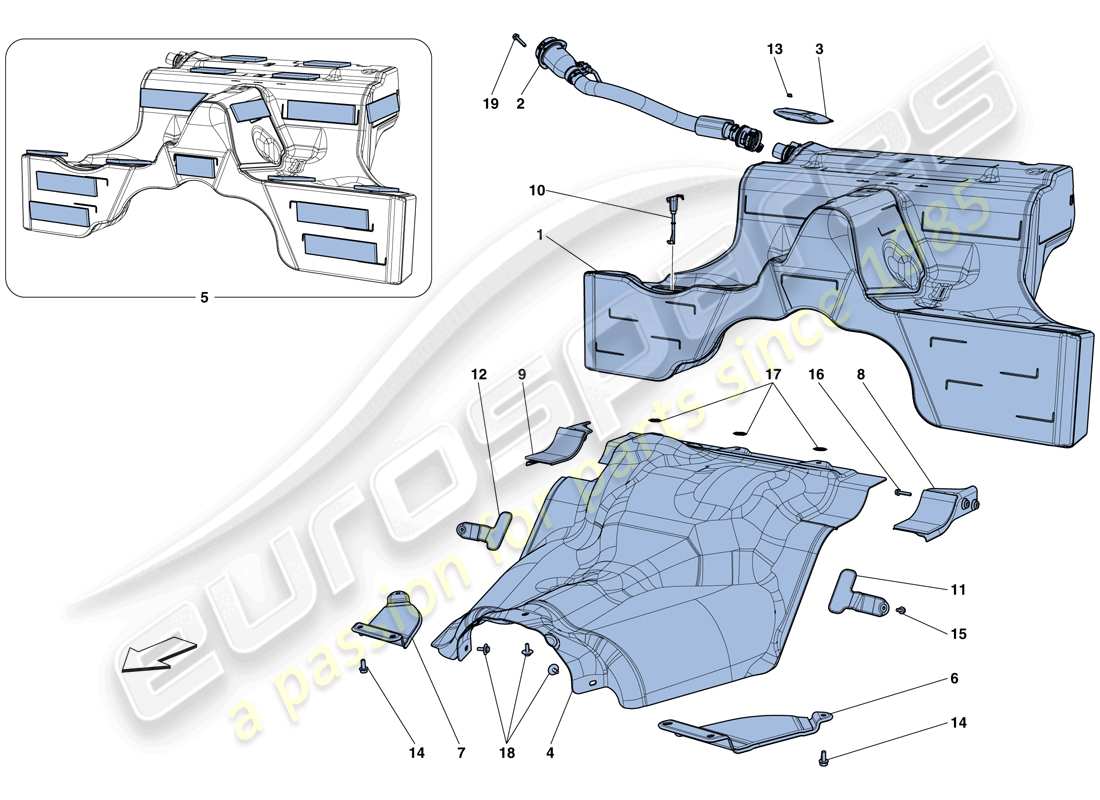 ferrari california t (rhd) serbatoio di carburante diagramma delle parti