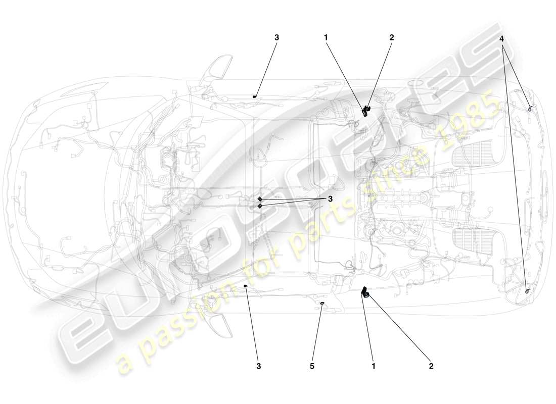 ferrari 458 spider (europe) fissaggi vari per l'impianto elettrico diagramma delle parti