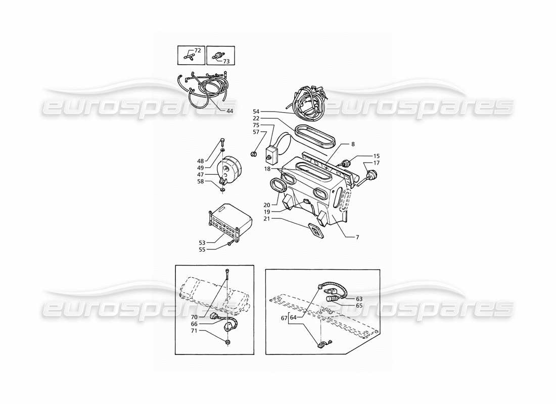maserati ghibli 2.8 (abs) schema delle parti del gruppo climatizzatore automatico (guida a sinistra).