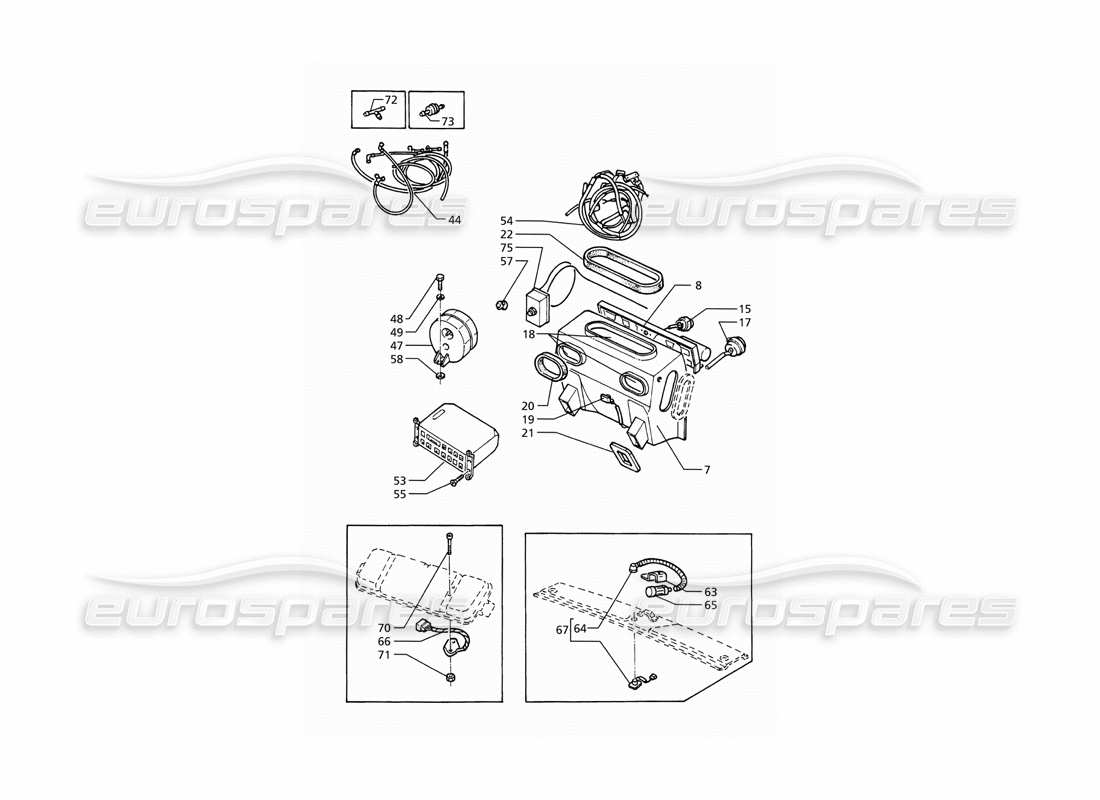 maserati ghibli 2.8 (abs) schema delle parti del gruppo climatizzatore automatico (guida a sinistra).