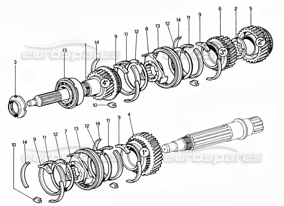 ferrari 365 gtc4 (mechanical) ingranaggi - diagramma delle parti di revisione