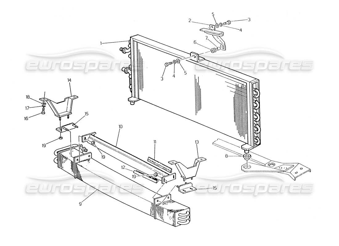 maserati karif 2.8 diagramma delle parti del condensatore superiore e inferiore (pre modifica).
