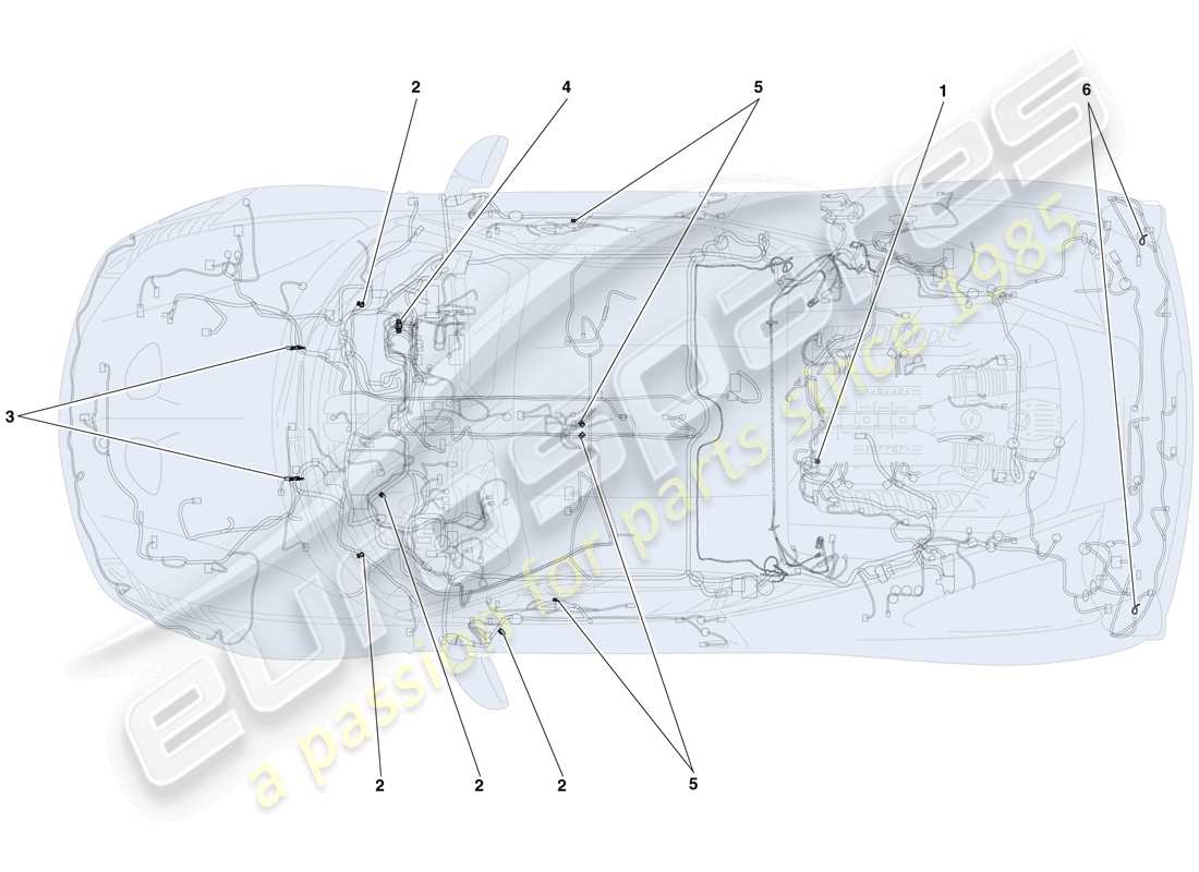 ferrari 458 speciale (rhd) fissaggi vari per l'impianto elettrico diagramma delle parti