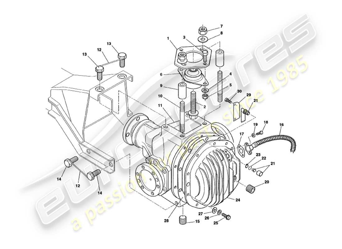 aston martin v8 volante (2000) unità ipoide diagramma delle parti